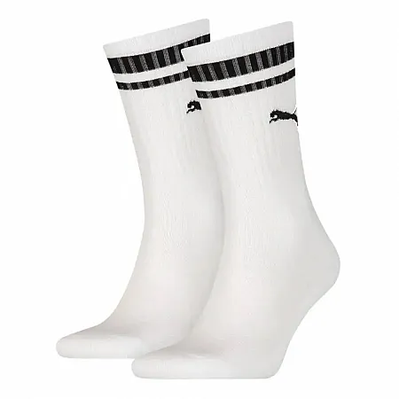 PUMA SPORT SOCKS 2P DOBOTEX CREW HERITAGE 907944 02 WHITE/BLACK
