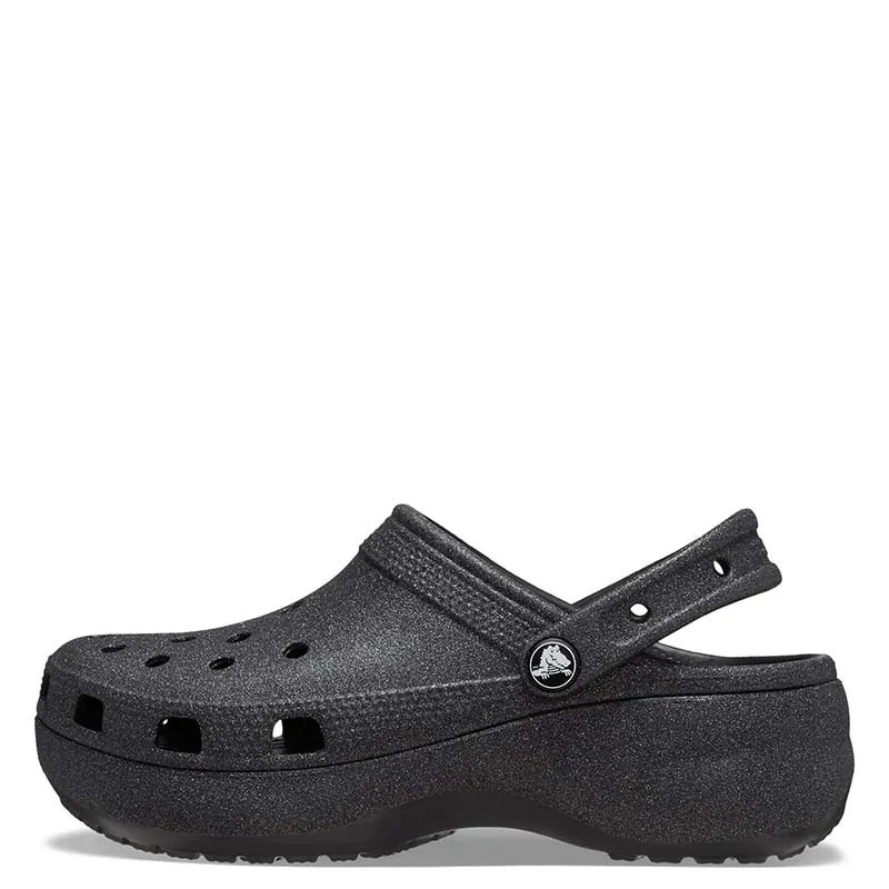 CROCS CLASSIC PLATFORM GLITTER CLOGW 207241-001 BLACK/GLITTER