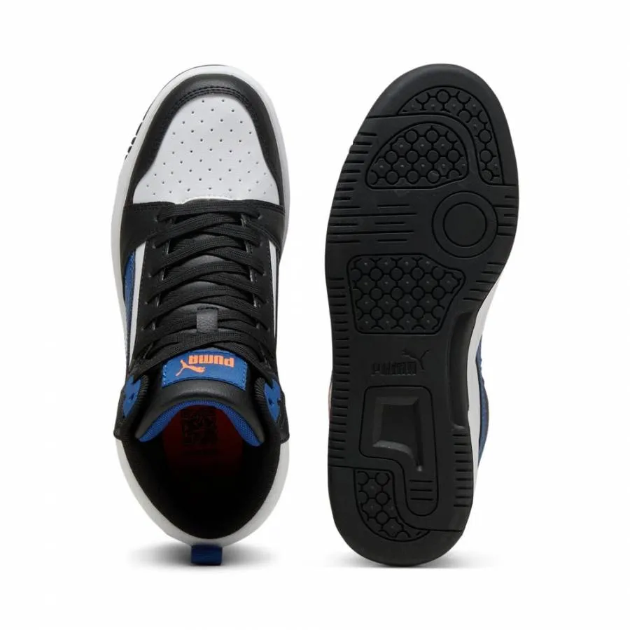 PUMA REBOUND V6 MID JR 393831 31 WHITE CLYDE ROYAL BLACK