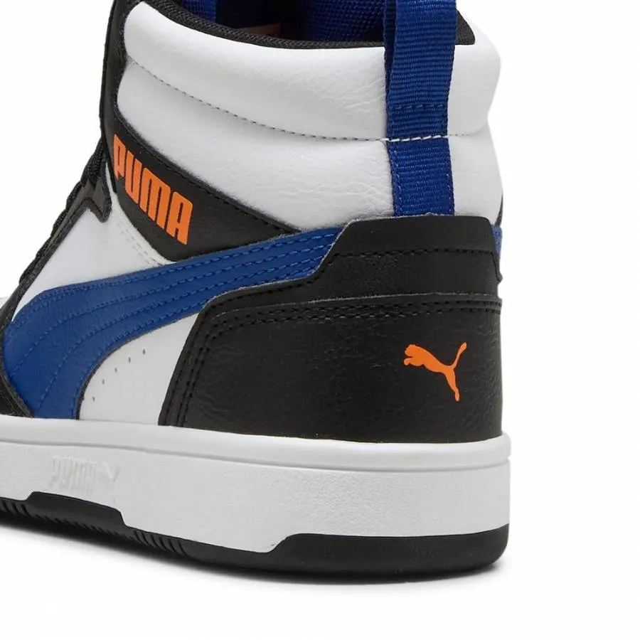 PUMA REBOUND V6 MID JR 393831 31 WHITE CLYDE ROYAL BLACK