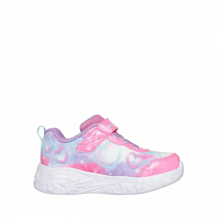 SKECHERS S LIGHTS UNICORN CHARMER LILHEART SPARKLES 303064N/PKMT PINK/MULTI
