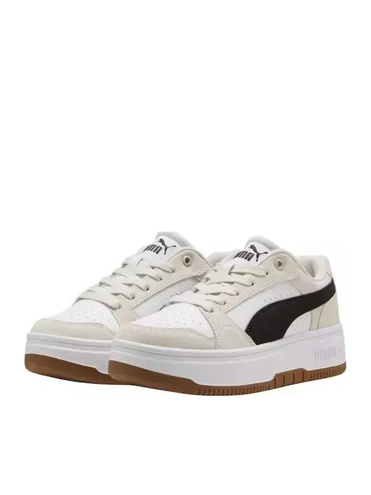 PUMA REBOUND FEMME LOW SD 402593 01 WHITE/BLACK/IVORY
