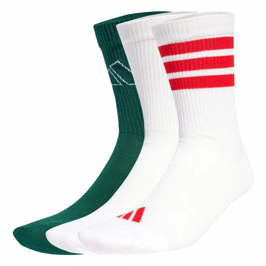 ADIDAS SOCKS LOGO PACK 3PP JW3643  WHITEWHITE/POWPLU