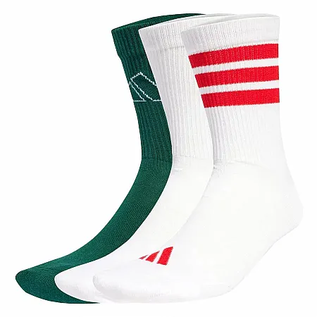 ADIDAS SOCKS LOGO PACK 3PP JW3643  WHITEWHITE/POWPLU