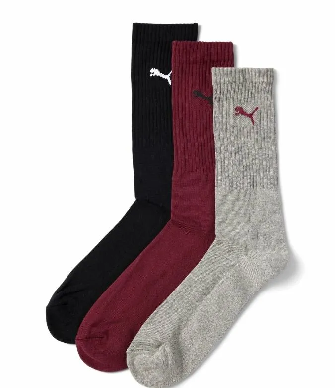 PUMA SOCKS SPORT 3P 880355 37 BURGUNDY/BLACK/GREY