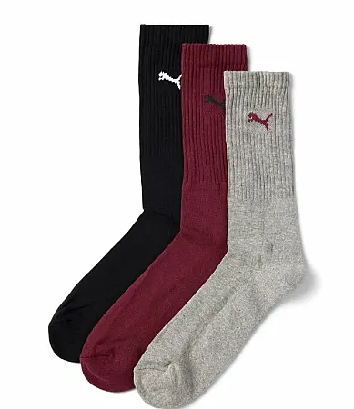 PUMA SOCKS SPORT 3P 880355 37 BURGUNDY/BLACK/GREY