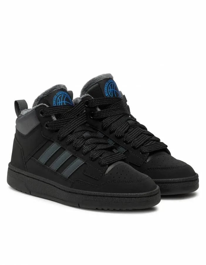 ADIDAS RAPID COURT MID J WINTER JR2804 CBLACK/GRESIX/BROYAL
