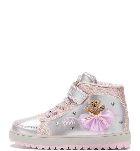 LELLI KELLY SNEAKERS MID MILLE STELLE LIGHTS LKAA5212-RO01 PINK/SSILVER
