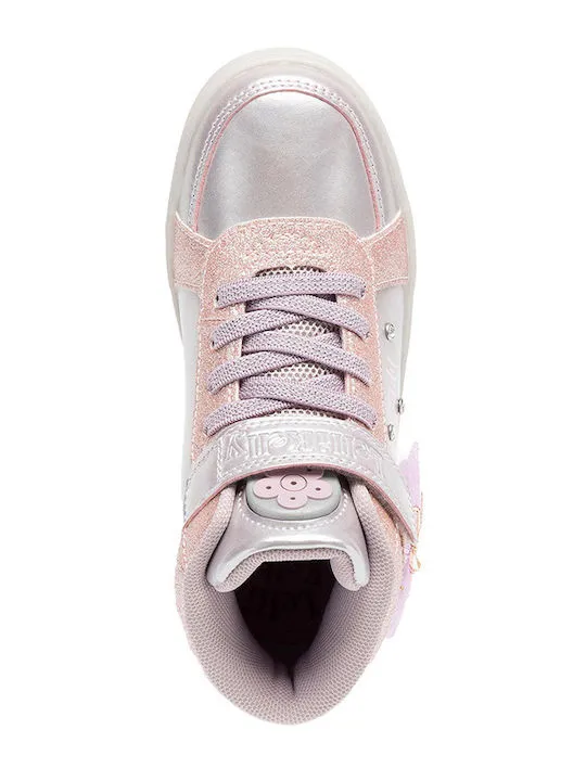 LELLI KELLY SNEAKERS MID MILLE STELLE LIGHTS LKAA5212-RO01 PINK/SSILVER