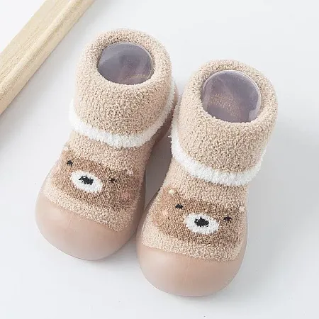 CHILDRENLAND STOPPER SOCKS DW4300-1 BEIGE BEAR