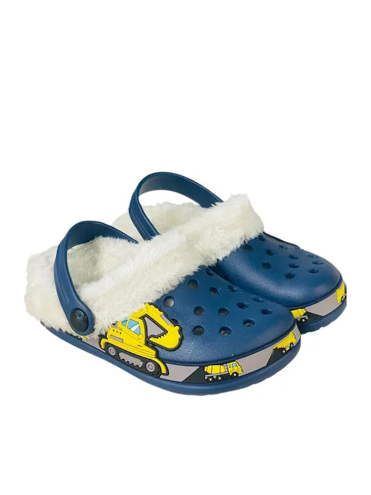 CHILDRENLAND LINED CLOG  CHI1524 BLUE/YELLOW