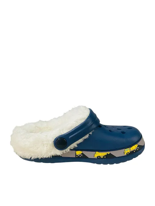 CHILDRENLAND LINED CLOG  CHI1524 BLUE/YELLOW