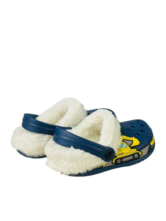 CHILDRENLAND LINED CLOG  CHI1524 BLUE/YELLOW