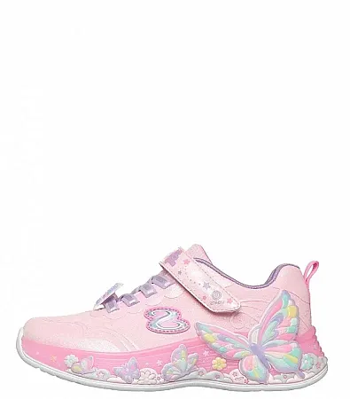SKECHERS S LIGHTS-BUTTERFLY BLISS 303065L/LPMT LIGHT PINK/MULTI
