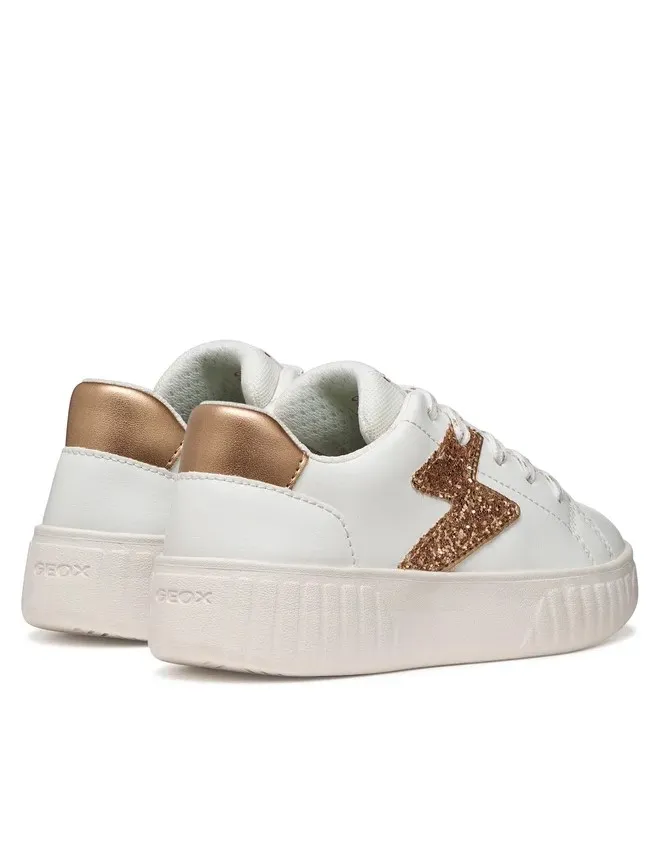 GEOX  J MIKIROSHI J45DVA 054EW C1ZH8 WHITE/ROSEGOLD  SNEAKERS  CASUAL