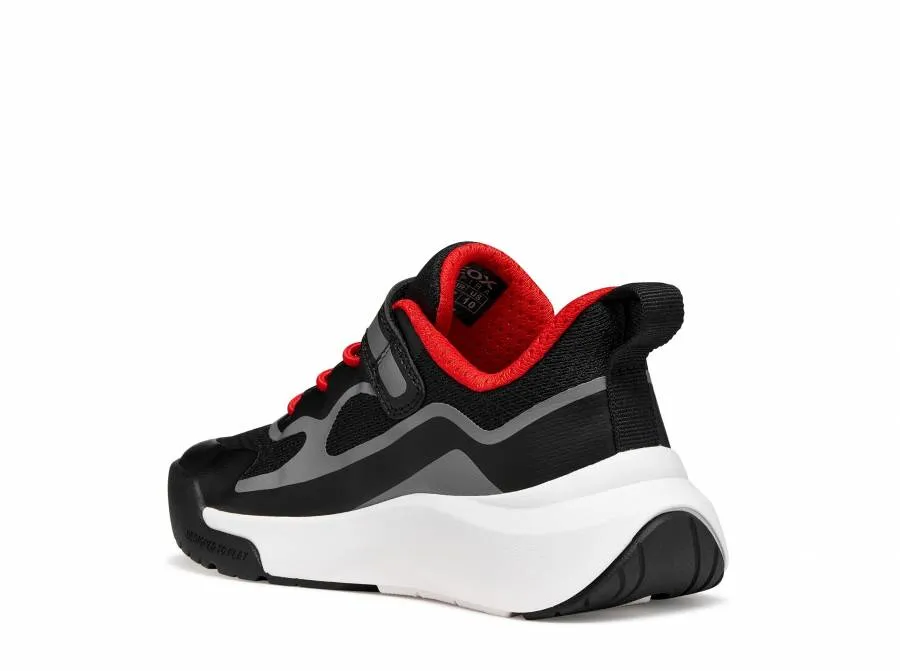 GEOX J PRO-RAN J65P7F 01454 C0048 BLACK/RED RUNNING SNEAKERS SPORT