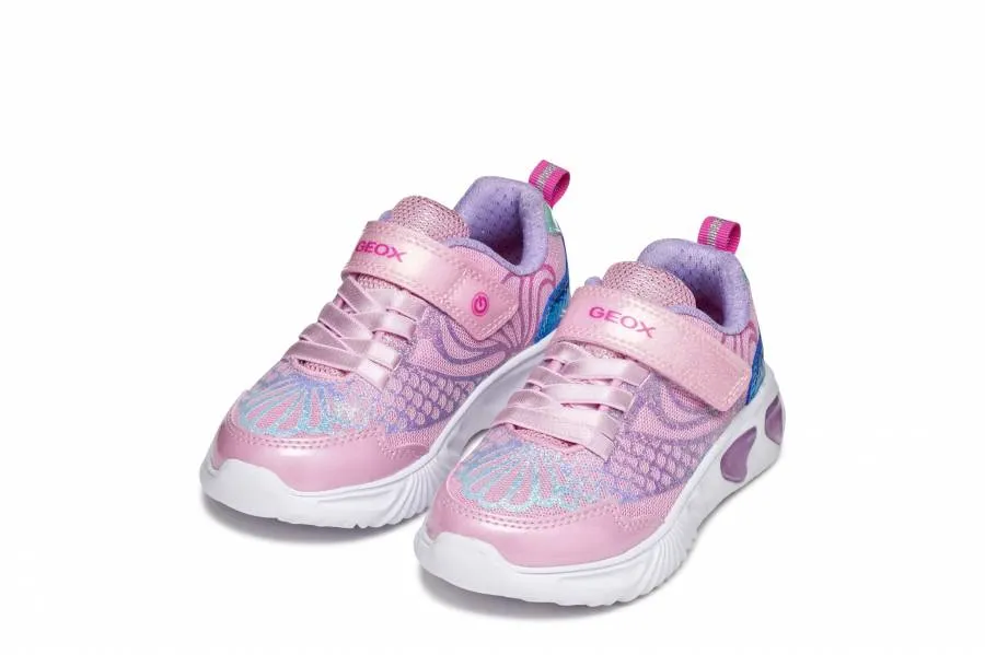 GEOX J ASSISTER J65E9A 0ASPV C8842  PINK/LILAC LIGHTS SNEAKERS  ACTIVE