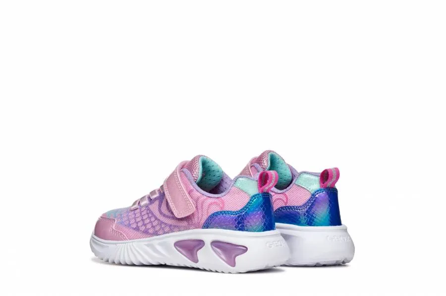 GEOX J ASSISTER J65E9A 0ASPV C8842  PINK/LILAC LIGHTS SNEAKERS  ACTIVE