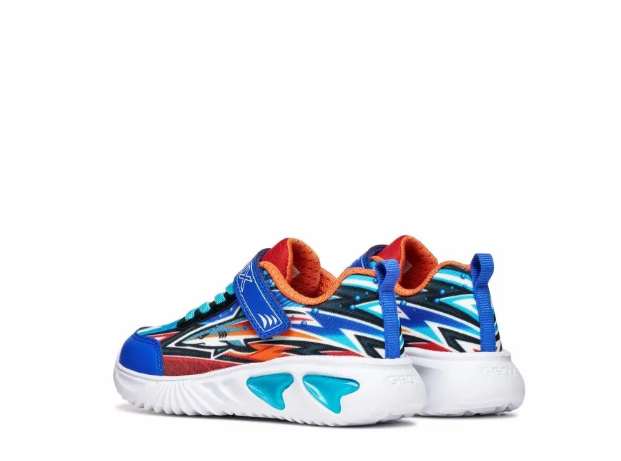 GEOX J ASSISTER B.J45DZB 02ACE C0685  ROYAL/ORANGE LIGHTS  SNEAKERS