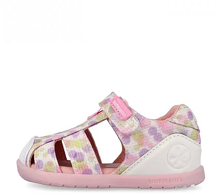 BIOMECANICS SANDALIA LUREX FIRST STEP 262193-B050 WHITE/LILA