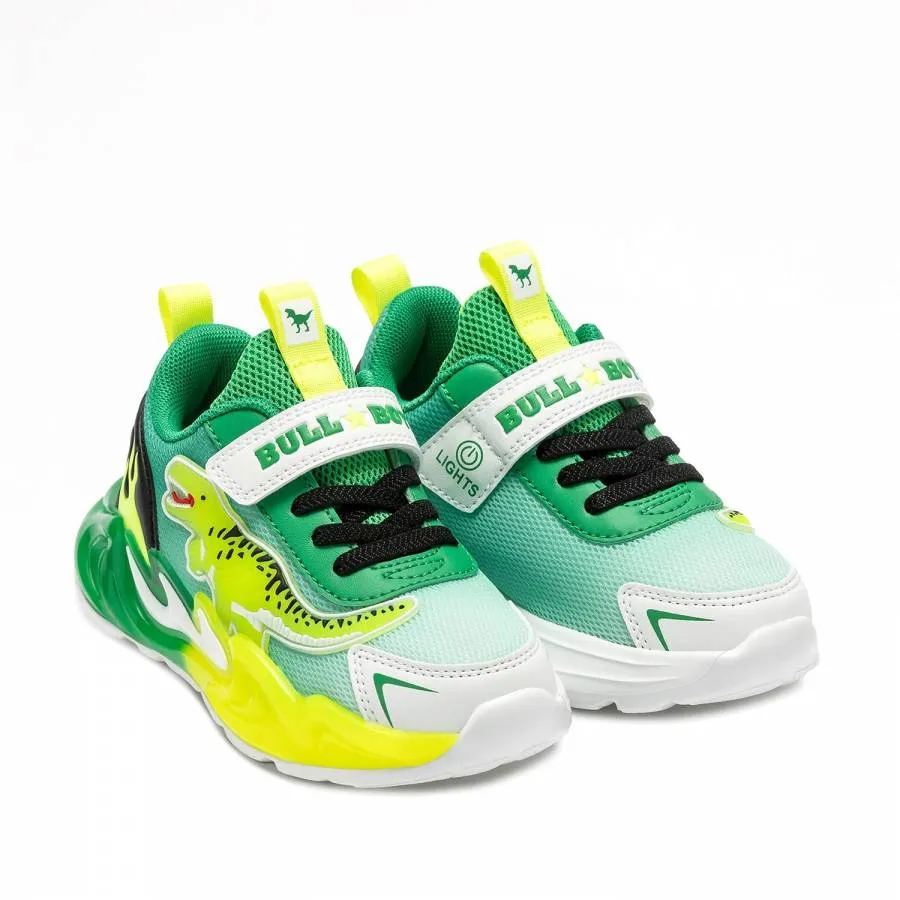 BULL BOYS SNEAKERS LIGHTS JURASSIC REX DNAL5117 - VE01 VERDE