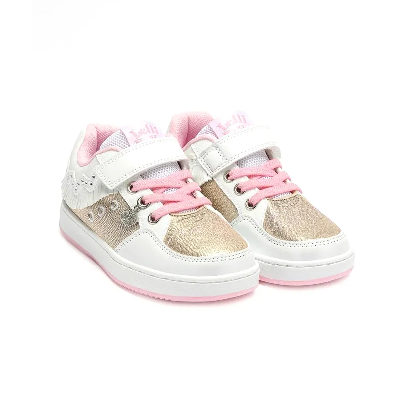 LELLI KELLY SNEAKERS FRANGETTA MIX LIGHTS LKAL8058 - BIOR WHITE/GOLD