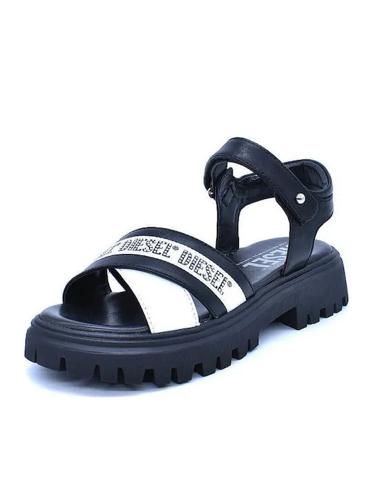 DIESEL SANDAL D-SANSTR BC1074 KF001 K900E BLACK/WHITE