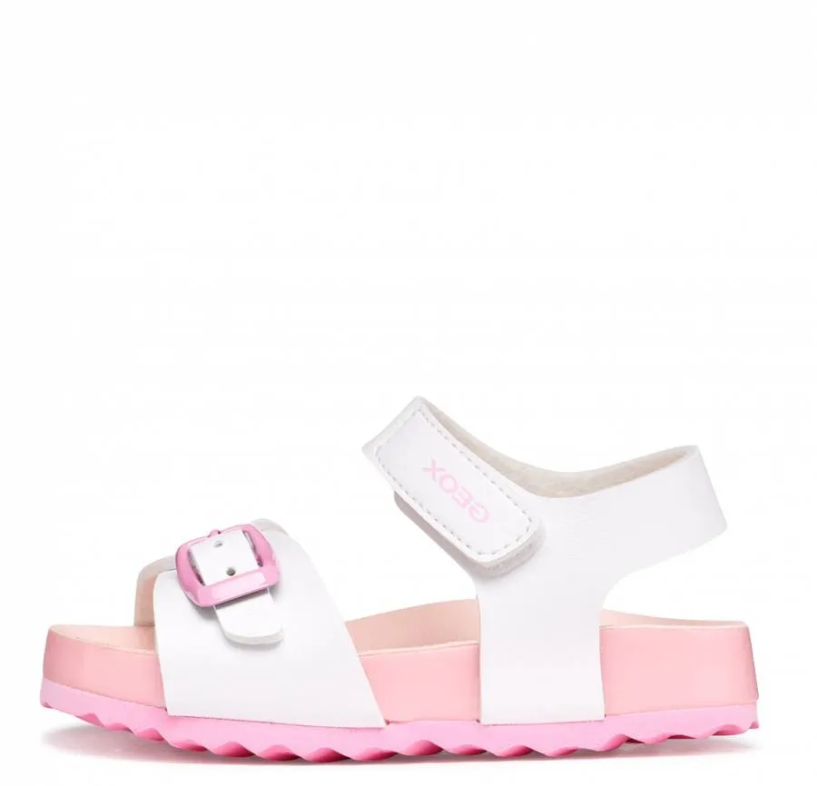 GEOX B SANDAL CHALKI B652RA 000BC C0406 WHITE/PINK BABY CASUAL SPORT