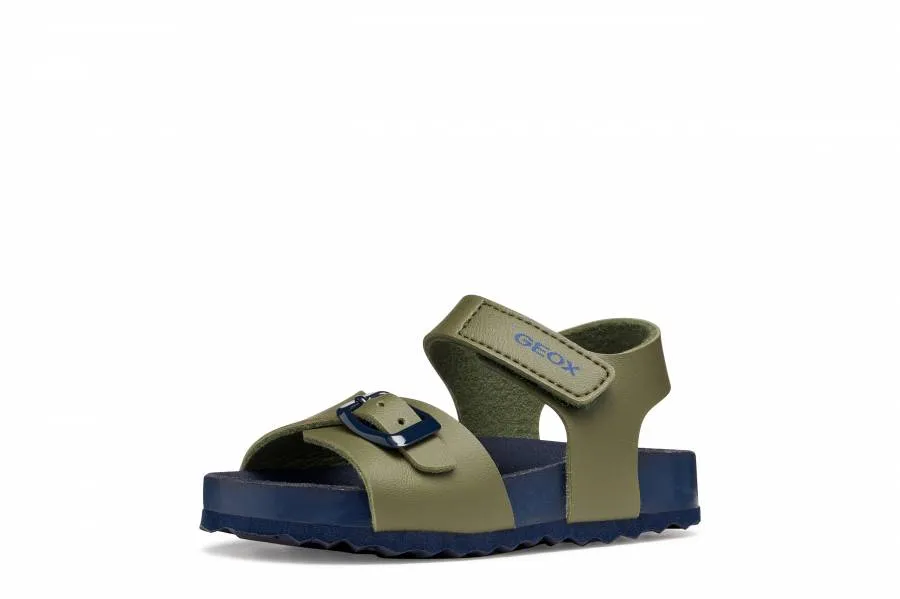 GEOX B SANDAL CHALKI B652QA 000BC CD3F4  OLIVE/NAVY  BABY  CASUAL SPORT