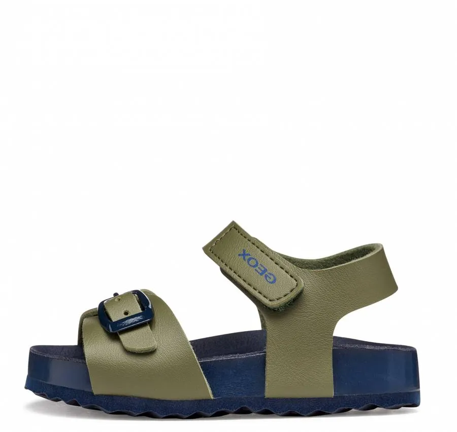 GEOX B SANDAL CHALKI B652QA 000BC CD3F4 OLIVE/NAVY BABY CASUAL SPORT