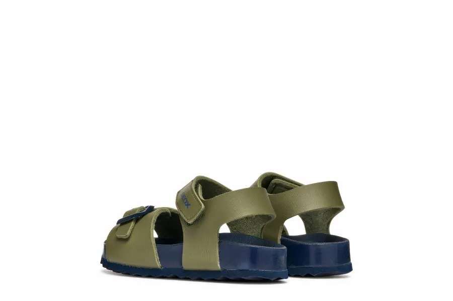 GEOX B SANDAL CHALKI B652QA 000BC CD3F4 OLIVE/NAVY BABY CASUAL SPORT
