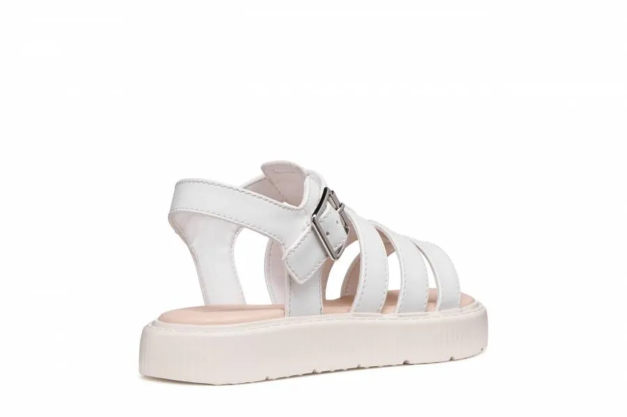 GEOX J SANDAL KODETTE J65DBD 000BC C1000 WHITE - JUNIOR FASHION GLAM
