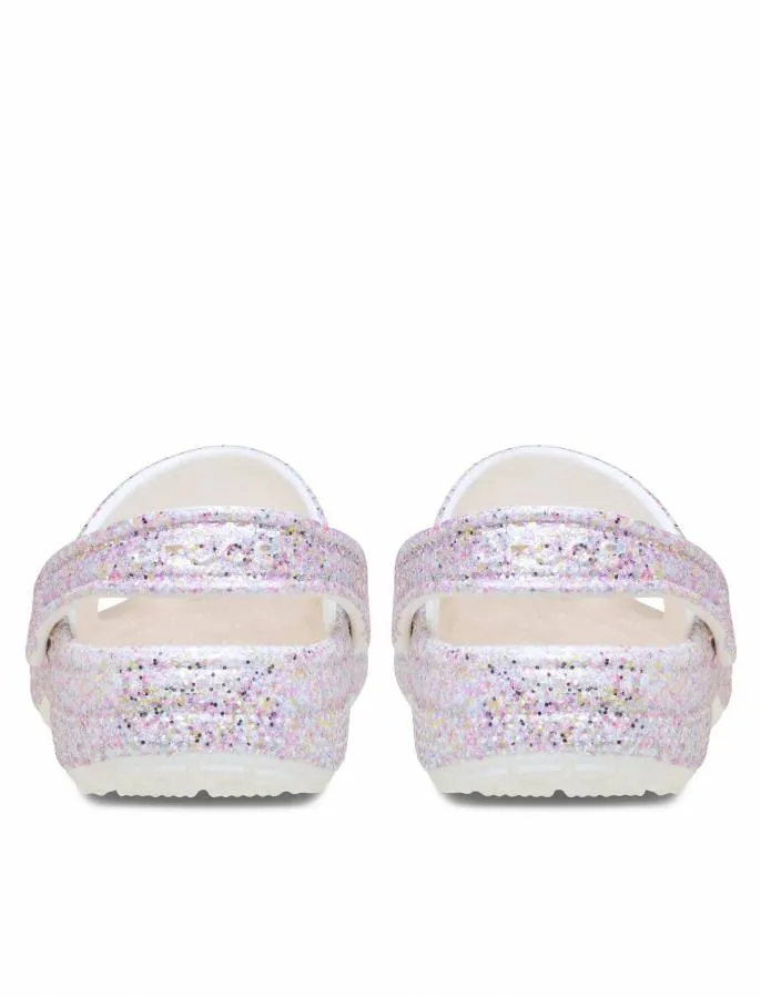 CROCS CLASSIC FANTASY GLITTER CLOG T 212562 100 WHITE