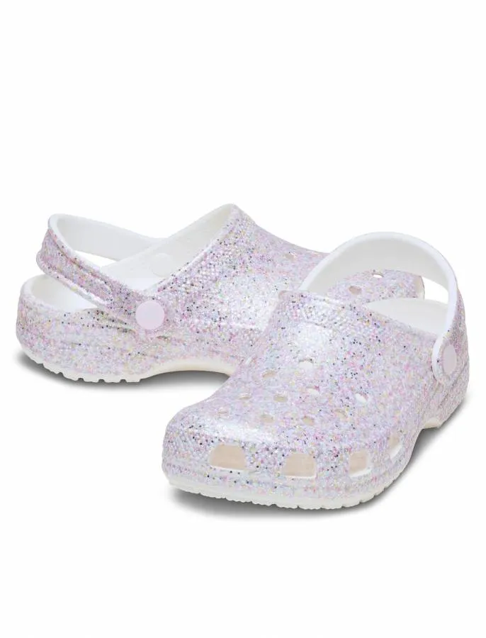CROCS CLASSIC FANTASY GLITTER CLOG T 212562 100 WHITE