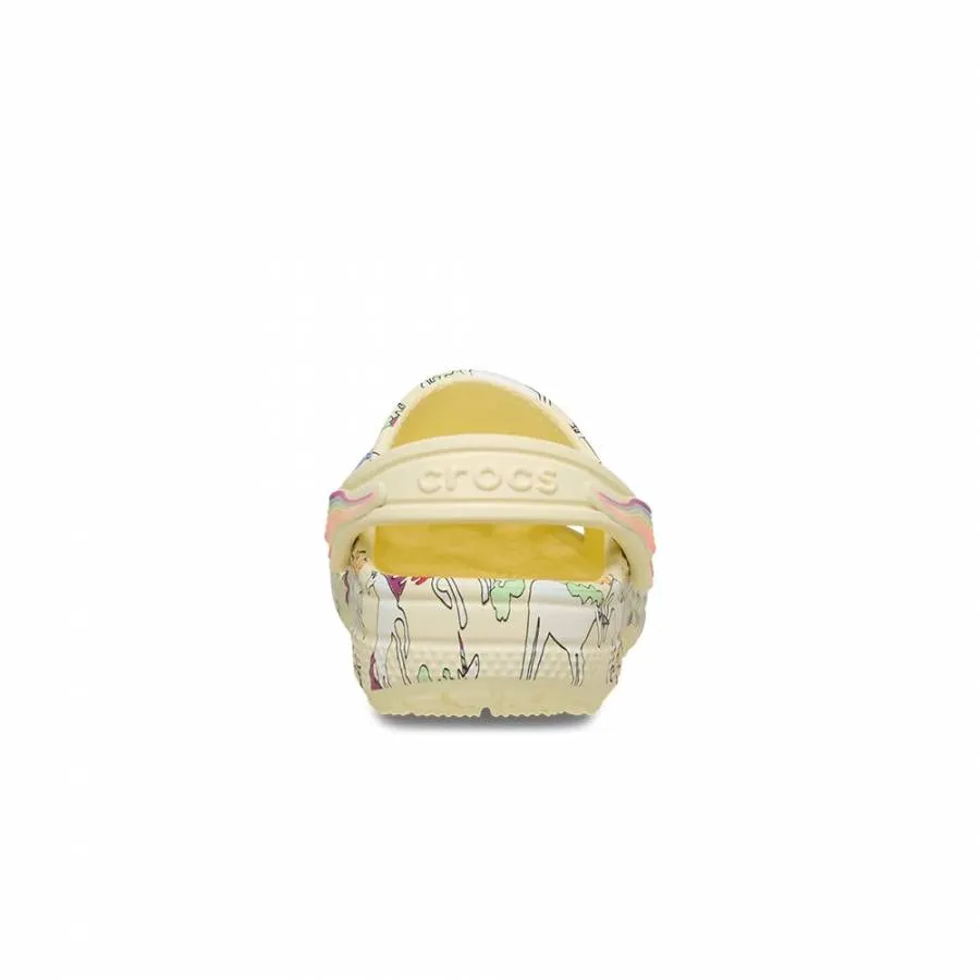 CROCS CLASSIC UNICORN GRAPHIC CLOG T 212515 7CJ YELLO
