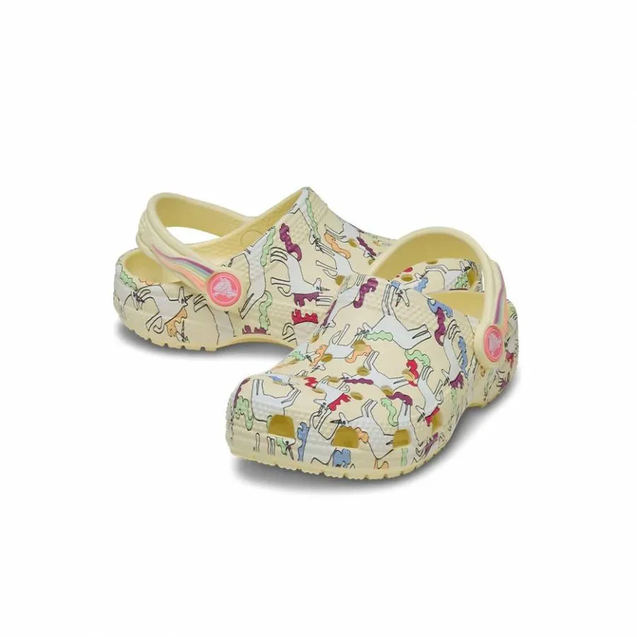 CROCS CLASSIC UNICORN GRAPHIC CLOG T 212515 7CJ YELLO