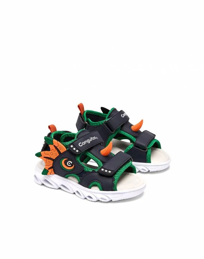CONGUITOS DINO LIGHT UP SPORT SANDAL COSH260019-NAVY