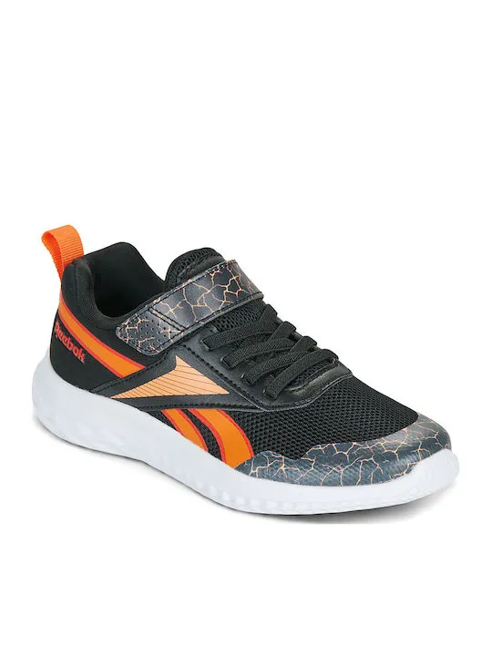 REEBOK RUSH RUNNER 5 ELASTIC LACE TOP STRAP KIDS 100250582 BLACK/ORANGE
