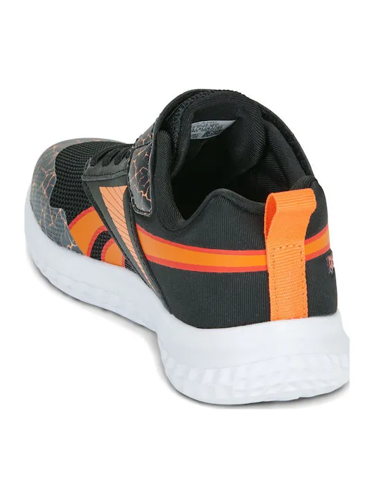 REEBOK RUSH RUNNER 5 ELASTIC LACE TOP STRAP KIDS 100250582 BLACK/ORANGE