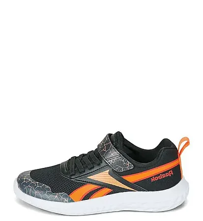 REEBOK RUSH RUNNER 5 ELASTIC LACE TOP STRAP KIDS 100250582 BLACK/ORANGE