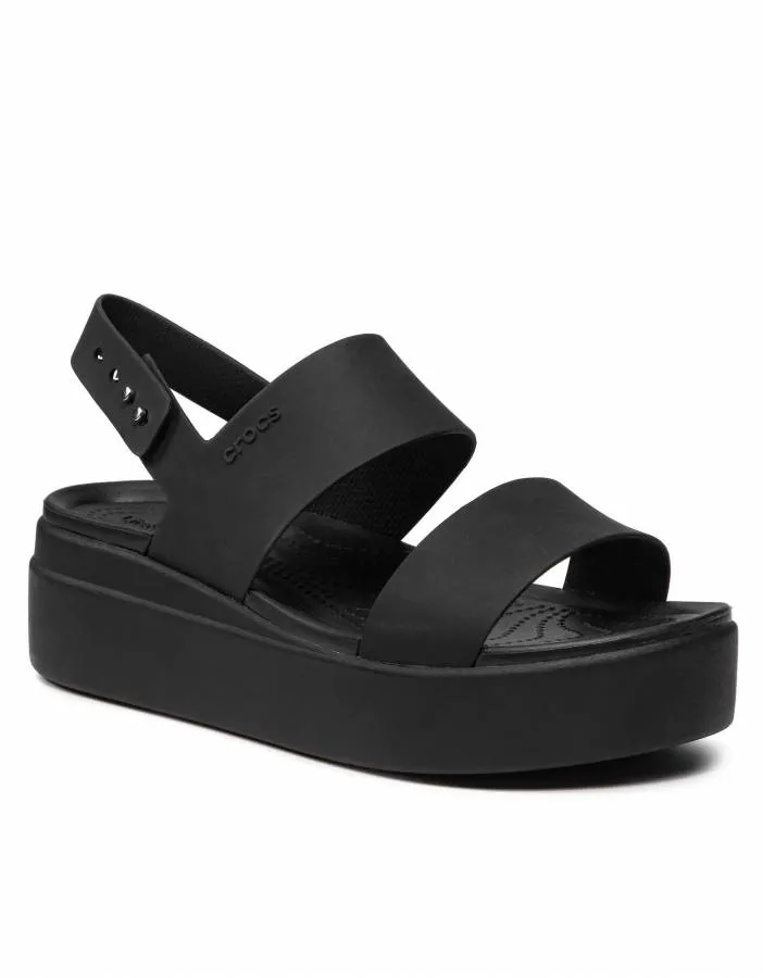 CROCS BROOKLYN LOW WEDGE 206453-060 BLACK/BLACK