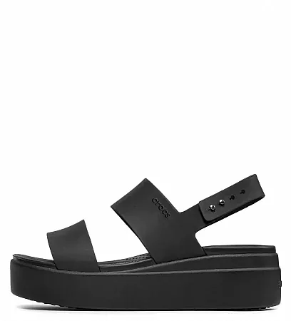 CROCS BROOKLYN LOW WEDGE 206453-060 BLACK/BLACK