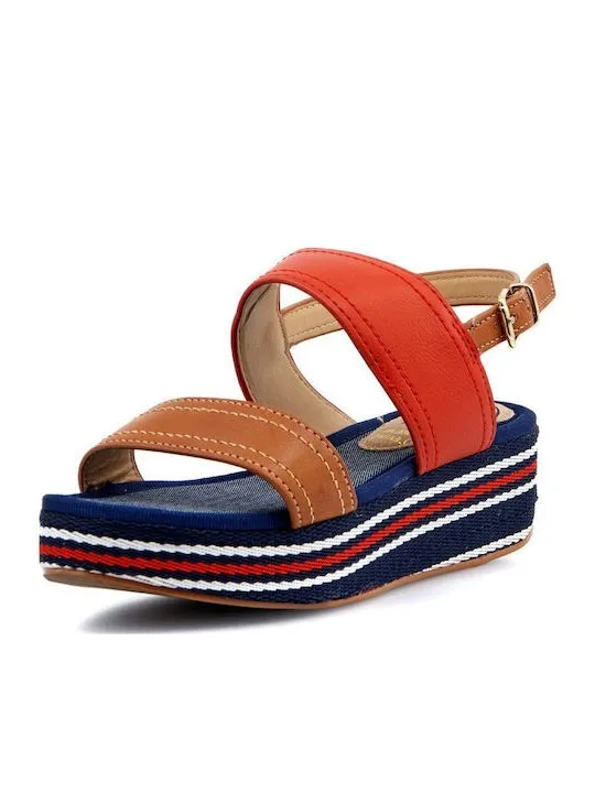 EXE GIRLS SANDALPLATFORM 400 RED BLUE