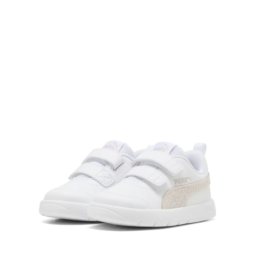 PUMA COURTFLEX V3 GLITZ V INF 408382 01 WHITE/MISTY PINK