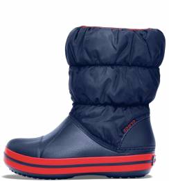 CROCS WINTER PUFF BOOTS KIDS 14613-485 RELAXED FIT NAVY/RED