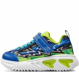 GEOX J ASSISTER B. J45DZB 02ACE C4344 ROYAL/LIME JUNIOR SNEAKERS RUNNING LIGHTS