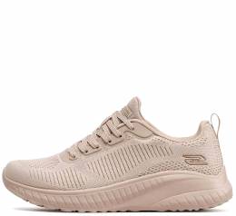 SKECHERS BOBS SQUAD CHAOS-FACE OFF 117209/NUDE WITH MEMORY FOAM  NATURAL